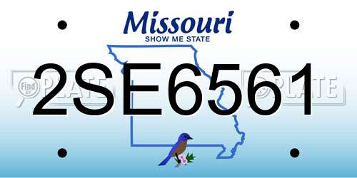 2SE6561 Missouri License Plate