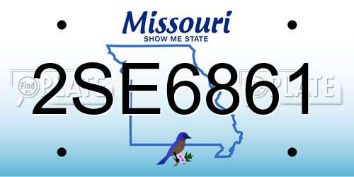 2SE6861 Missouri License Plate