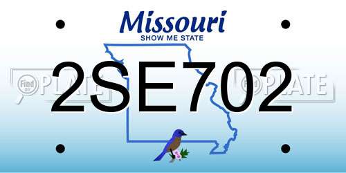 2SE702 Missouri License Plate