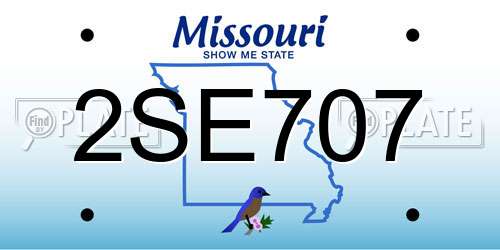 2SE707 Missouri License Plate