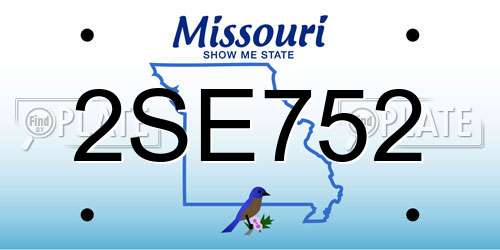 2SE752 Missouri License Plate