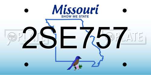 2SE757 Missouri License Plate