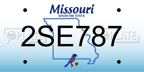 2SE787 Missouri License Plate