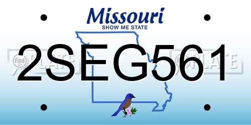 2SEG561 Missouri License Plate