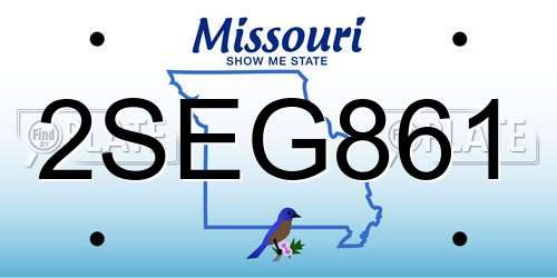 2SEG861 Missouri License Plate