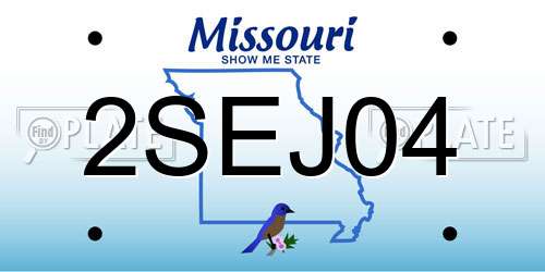 2SEJ04 Missouri License Plate