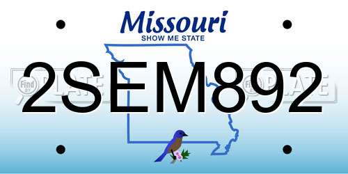 2SEM892 Missouri License Plate