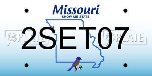 2SET07 Missouri License Plate