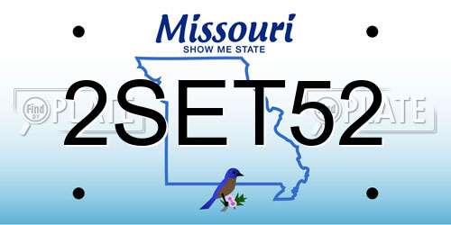 2SET52 Missouri License Plate