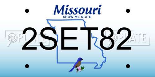 2SET82 Missouri License Plate