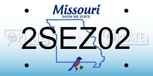 2SEZ02 Missouri License Plate