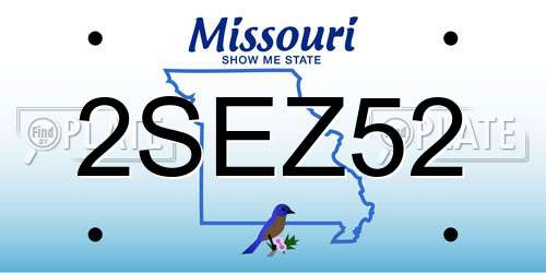 2SEZ52 Missouri License Plate