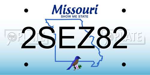2SEZ82 Missouri License Plate