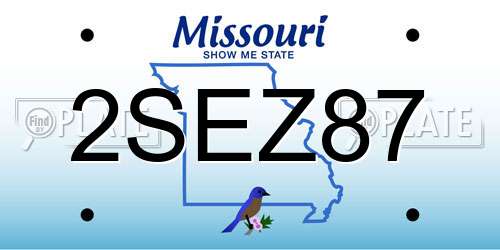 2SEZ87 Missouri License Plate