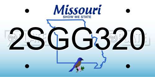 2SGG320 Missouri License Plate