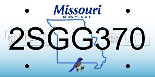 2SGG370 Missouri License Plate