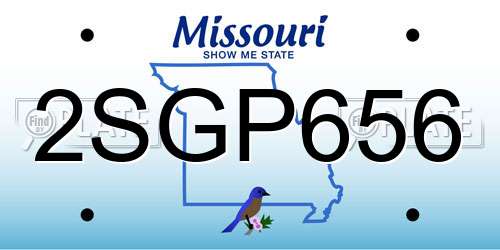 2SGP656 Missouri License Plate