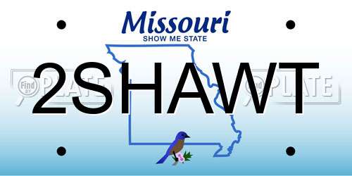 2SHAWT Missouri License Plate