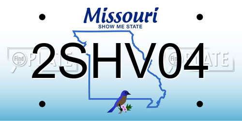 2SHV04 Missouri License Plate