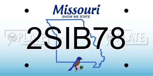 2SIB78 Missouri License Plate