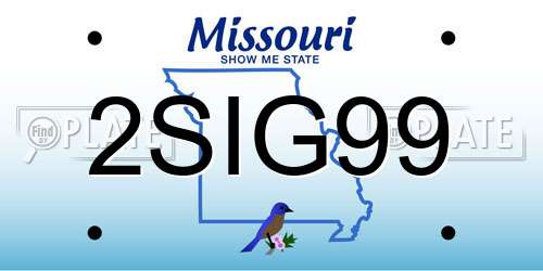 2SIG99 Missouri License Plate