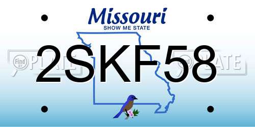 2SKF58 Missouri License Plate
