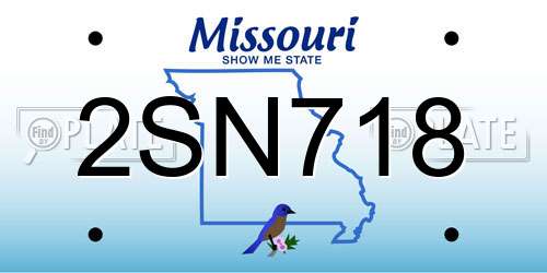2SN718 Missouri License Plate
