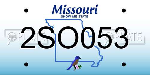 2SO053 Missouri License Plate
