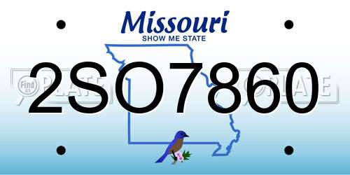 2SO7860 Missouri License Plate