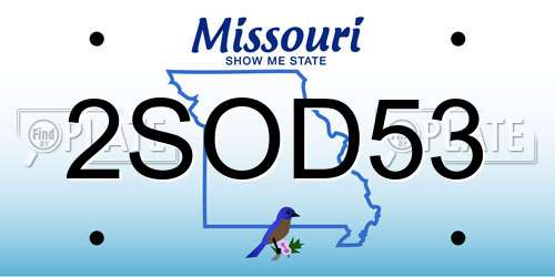 2SOD53 Missouri License Plate
