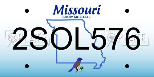 2SOL576 Missouri License Plate