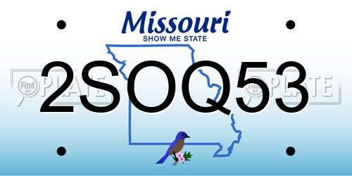 2SOQ53 Missouri License Plate