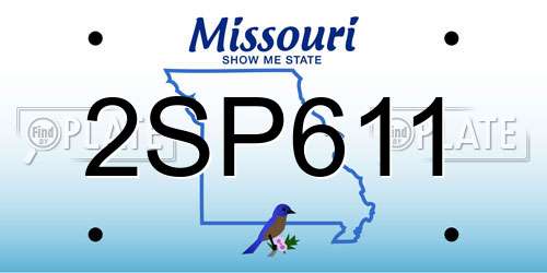 2SP611 Missouri License Plate