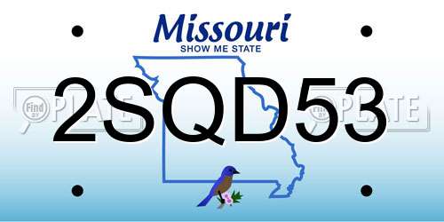 2SQD53 Missouri License Plate