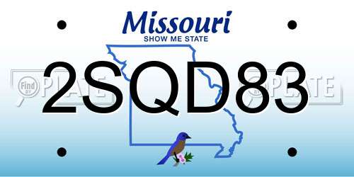 2SQD83 Missouri License Plate