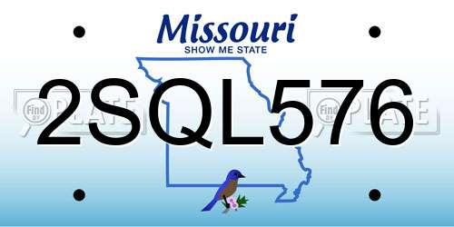 2SQL576 Missouri License Plate