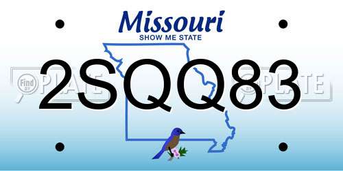 2SQQ83 Missouri License Plate
