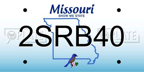 2SRB40 Missouri License Plate