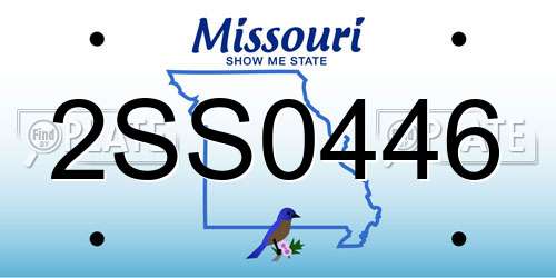 2SS0446 Missouri License Plate