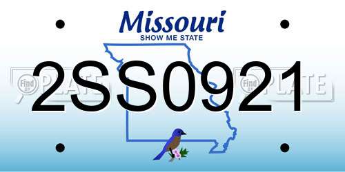2SS0921 Missouri License Plate