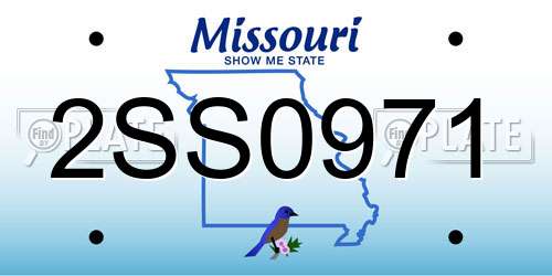 2SS0971 Missouri License Plate