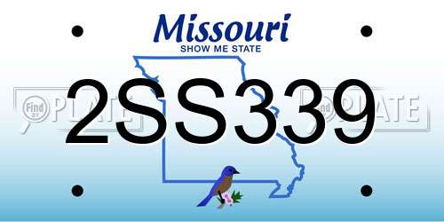 2SS339 Missouri License Plate
