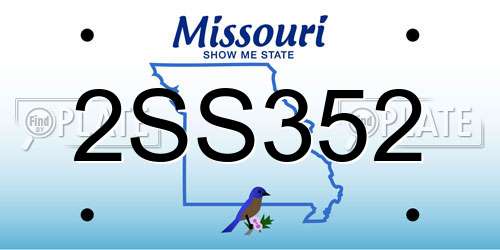 2SS352 Missouri License Plate