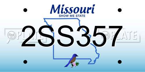 2SS357 Missouri License Plate