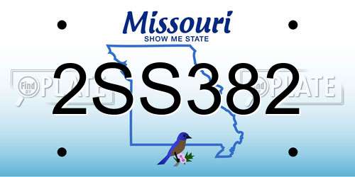 2SS382 Missouri License Plate