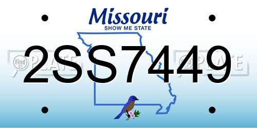 2SS7449 Missouri License Plate