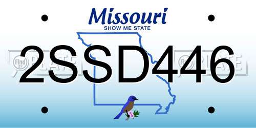 2SSD446 Missouri License Plate
