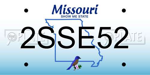2SSE52 Missouri License Plate