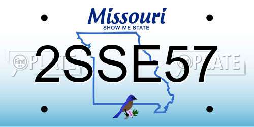 2SSE57 Missouri License Plate