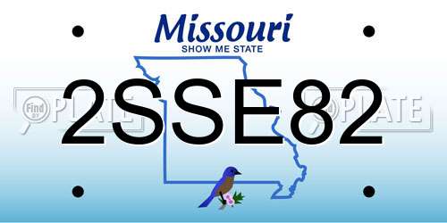 2SSE82 Missouri License Plate